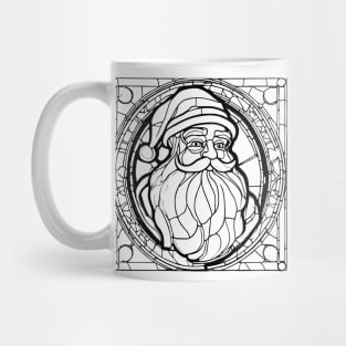 Santa Claus Stained Glass (Black) Mug